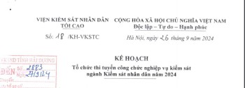 Kế hoạch tổ chức thi tuyển công chức nghiệp vụ ngành Kiểm sát năm 2024