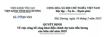 QUYẾT ĐỊNH Về việc công bố công khai điều chỉnh dự toán tiền lương của biên chế năm 2025