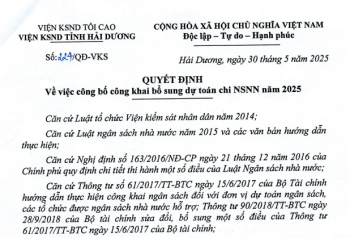 Quyết định về việc công bố công khai dự toán chi NSNN 2025