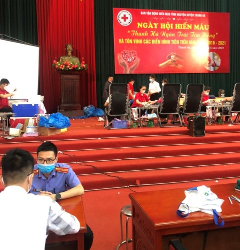VKSND huyện Thanh Hà tham gia hiến máu tình nguyệ