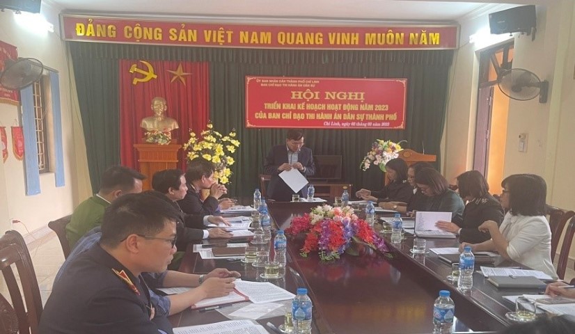 Hội nghị Triển khai công tác năm 2023 của Ban chỉ đạo Thi hành án dân sự thành phố Chí Linh