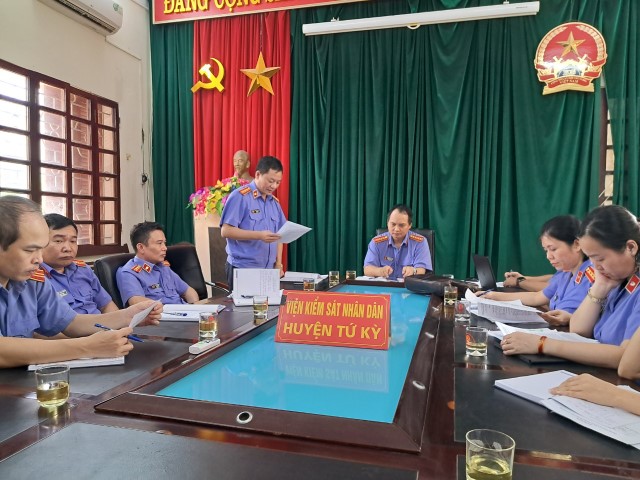 Công bố quyết định kiểm tra việc thực hiện công tác  phòng chống tham nhũng tại VKSND huyện Tứ Kỳ
