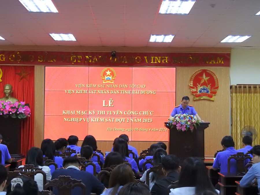 Viện kiểm sát nhân dân tỉnh Hải Dương khai mạc kỳ thi tuyển công chức nghiệp vụ kiểm sát đợt 2 năm 2023.